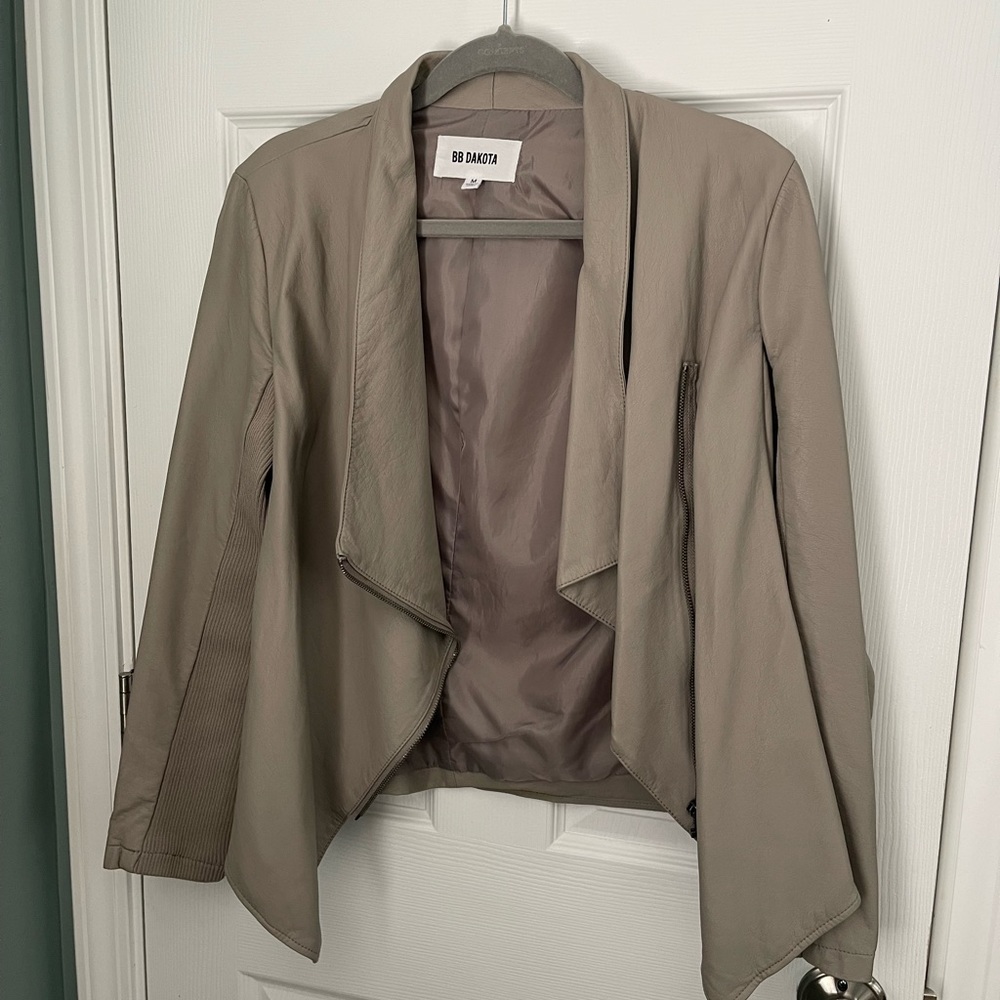 Faux leather moto jacket